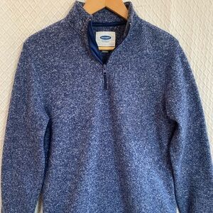 Old Navy Blue Quarter Zip Sweater. Heathered Design. Small.